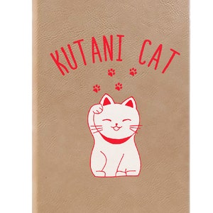 Carnet de notes Kutani Cat, Journal des chats, Pages lignées, Idée cadeau, Journal de gratitude, Livre de mémoire, Journal en similicuir