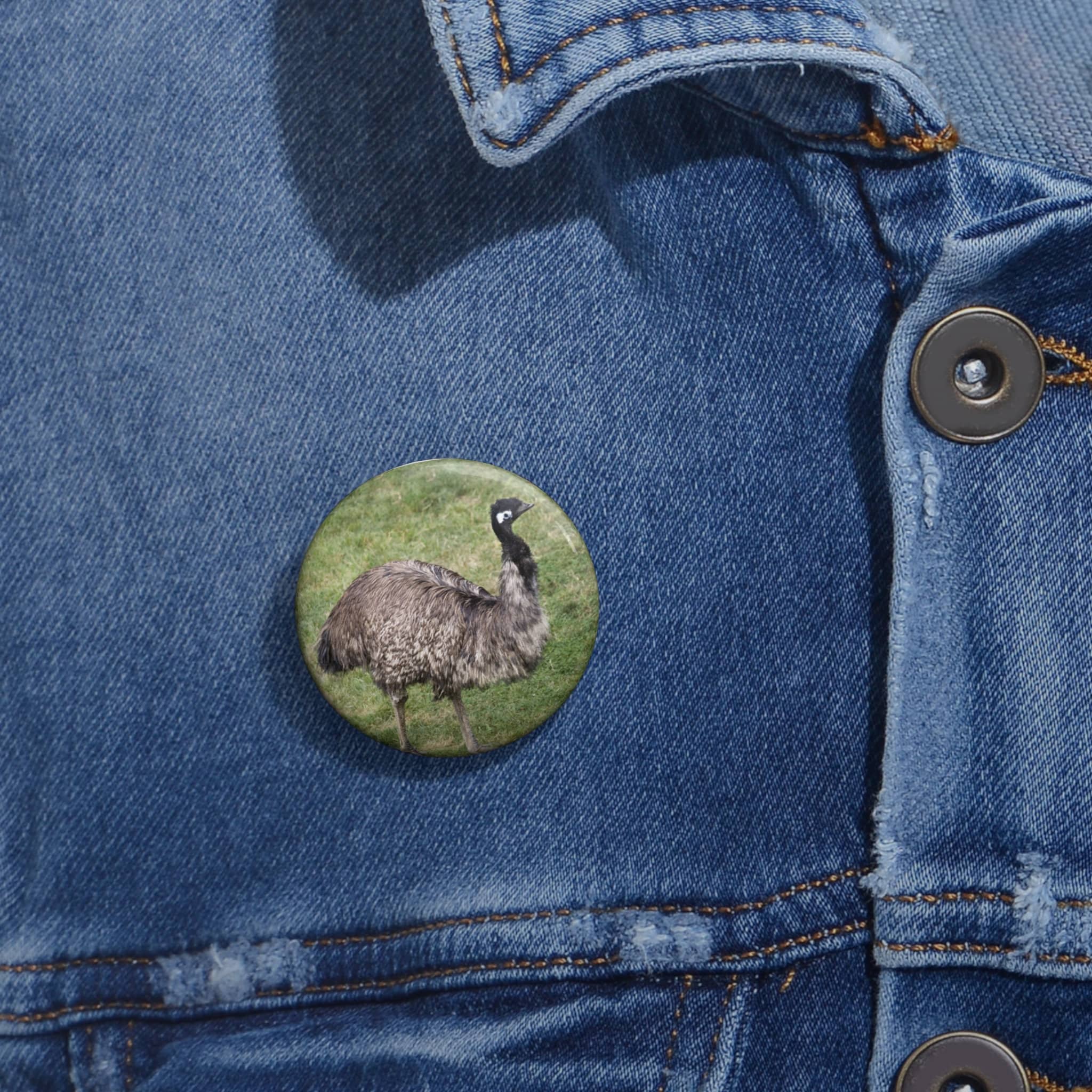 Emu Standing up Pin, Emu Button, Button Set, Lapel Pin, Hat Pin, Enamel ...