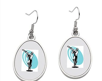 Cricket Batsman Batting Front Earring - Orecchini pendenti per ragazze - Regalo per la festa di compleanno di San Valentino