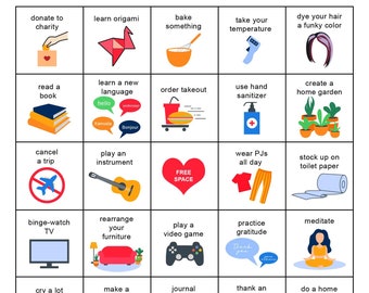 Bingo Cards, Quarantine Bingo, Quarantine Games, Zoom Bingo, Virtual Bingo Game, Social Distance Game