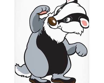 Cartoon Badger Blanket, Cartoon Badger Lover Gift, Fleece Blanket, Gifts, Personalized Blanket