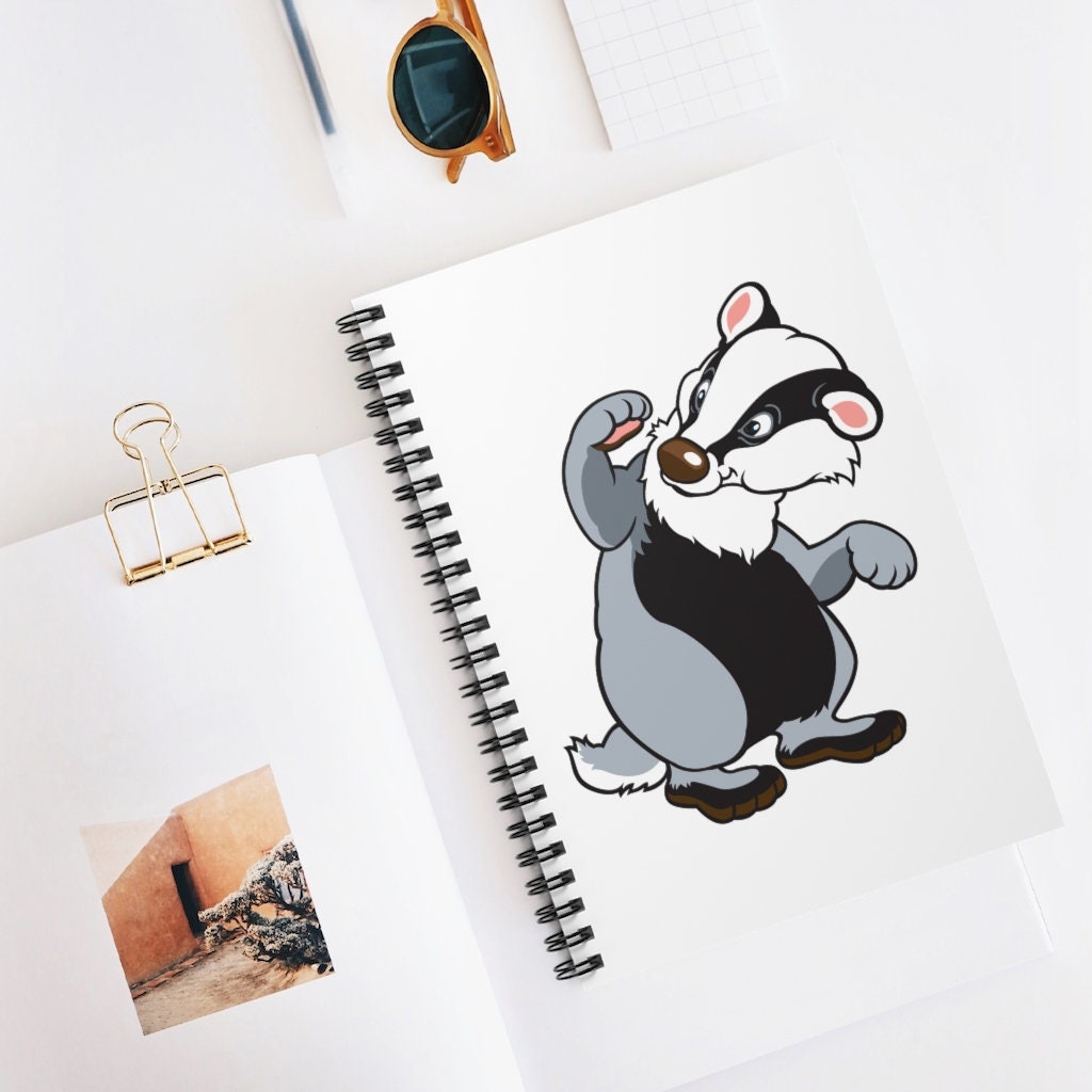 Cartoon Badger Notebook - Cartoon Badger Journal - Ruled Line Pages ...