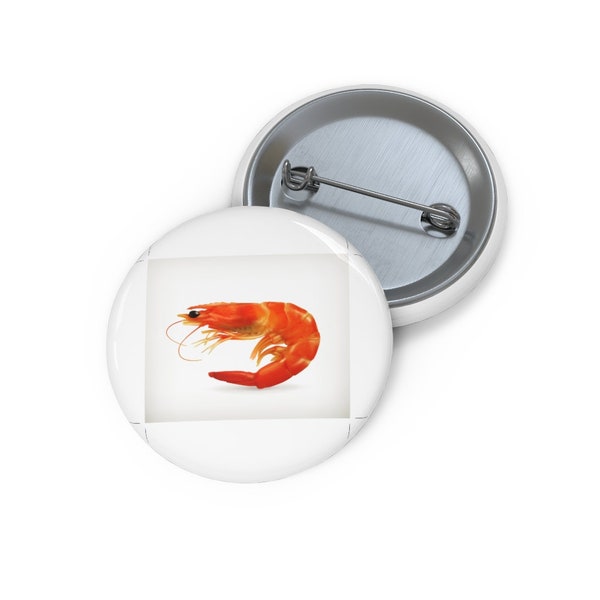 Shrimp Pin, Shrimp Button, Button Set, Lapel Pin, Hat Pin, Enamel Pins, Lapel Pins, Funny Pin
