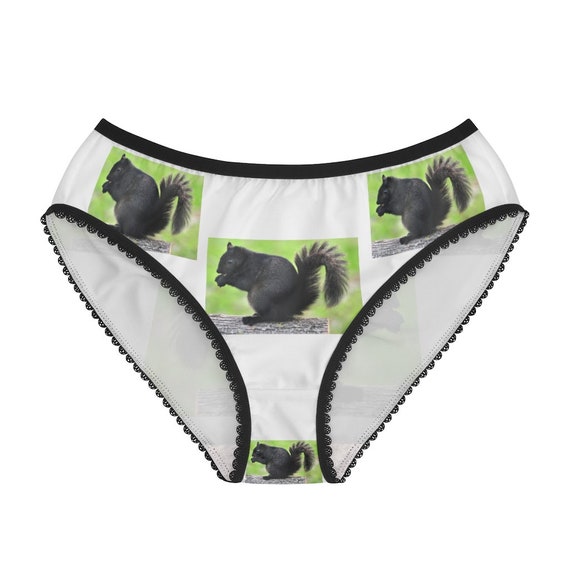 Gray Squirrel Panties, Gray Squirrel Underwear, Briefs, Cotton Briefs,  Funny Underwear, Panties for Women 