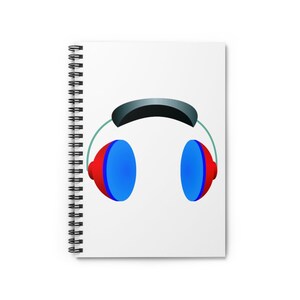 Carnet de notes pour écouteurs - Journal pour écouteurs - Pages lignées - Idée cadeau - Journal de gratitude - Livre de mémoire - Journal - Cahier à spirale