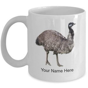 Personalized Emu Mug, Emu Coffee Cup, Emu Gift Idea, Custom Emu Cup, Custom Emu Mug
