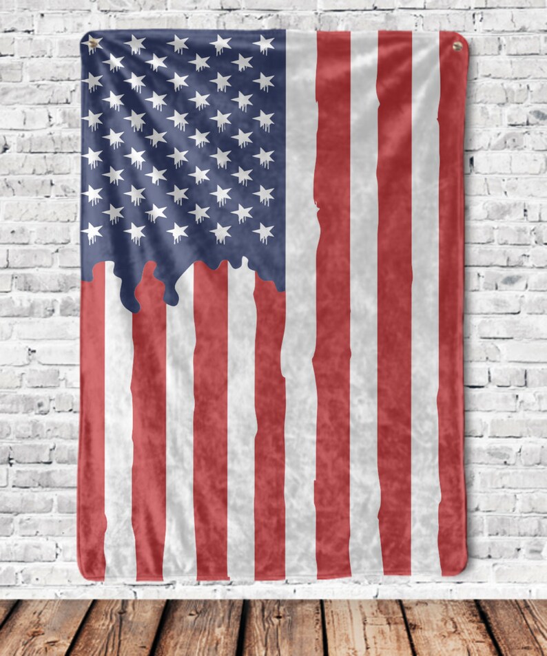 American Flag Blanket American Flag Fleece Throw American Etsy