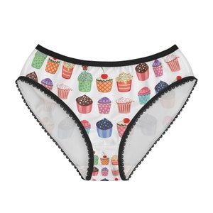 Cupcakes  Panties,  Cupcakes Underwear, Briefs, Cotton Briefs, Funny Underwear, Panties For Women