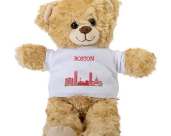 Ours en peluche Boston, Animal en peluche cadeau, ours en peluche avec té, cadeau de bienvenue pour bébé, cadeau pour elle, cadeau pour nouveau-né