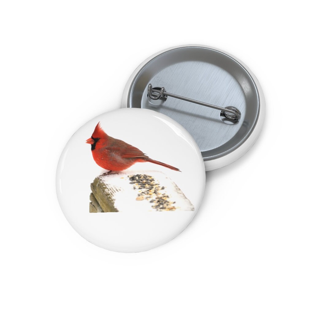 Northern Cardinal Pin Northern Cardinal Button Button Set Etsy