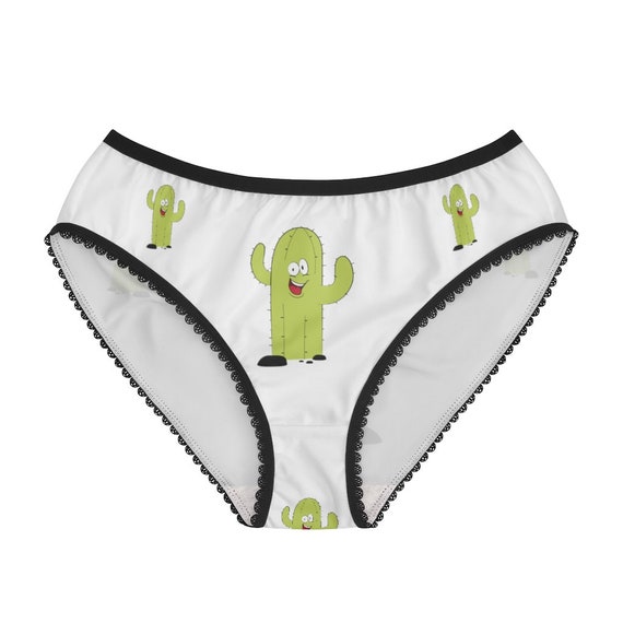 Funny Cactus Panties, Funny Cactus Underwear, Briefs, Cotton