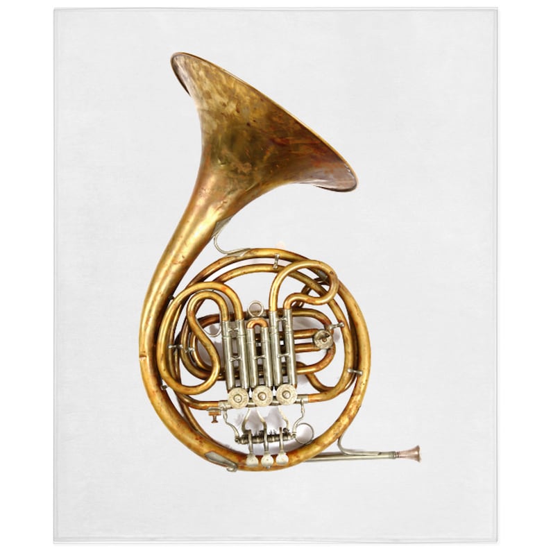 Old French Horn Blanket Old French Horn Lover Gift Fleece Etsy