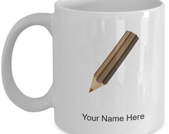 Personalized pencil Mug, Coffee Cup For pencil Lovers, Student Gift Idea, Gift for Students, Students Coffee Mug