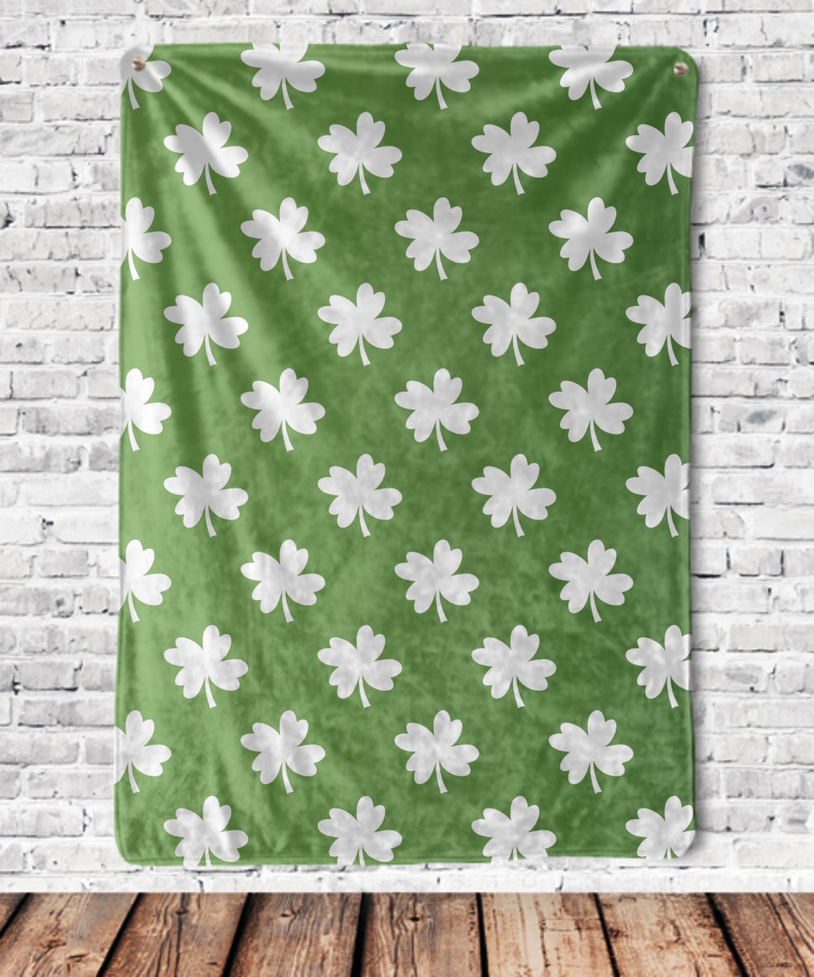 Irish Gifts Blanket Irish Fleece Shamrock Print Blanket Etsy