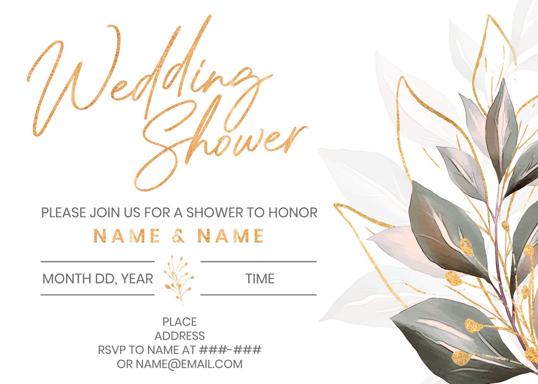Custom Printable Wedding Shower Invitation Card, Quarantine