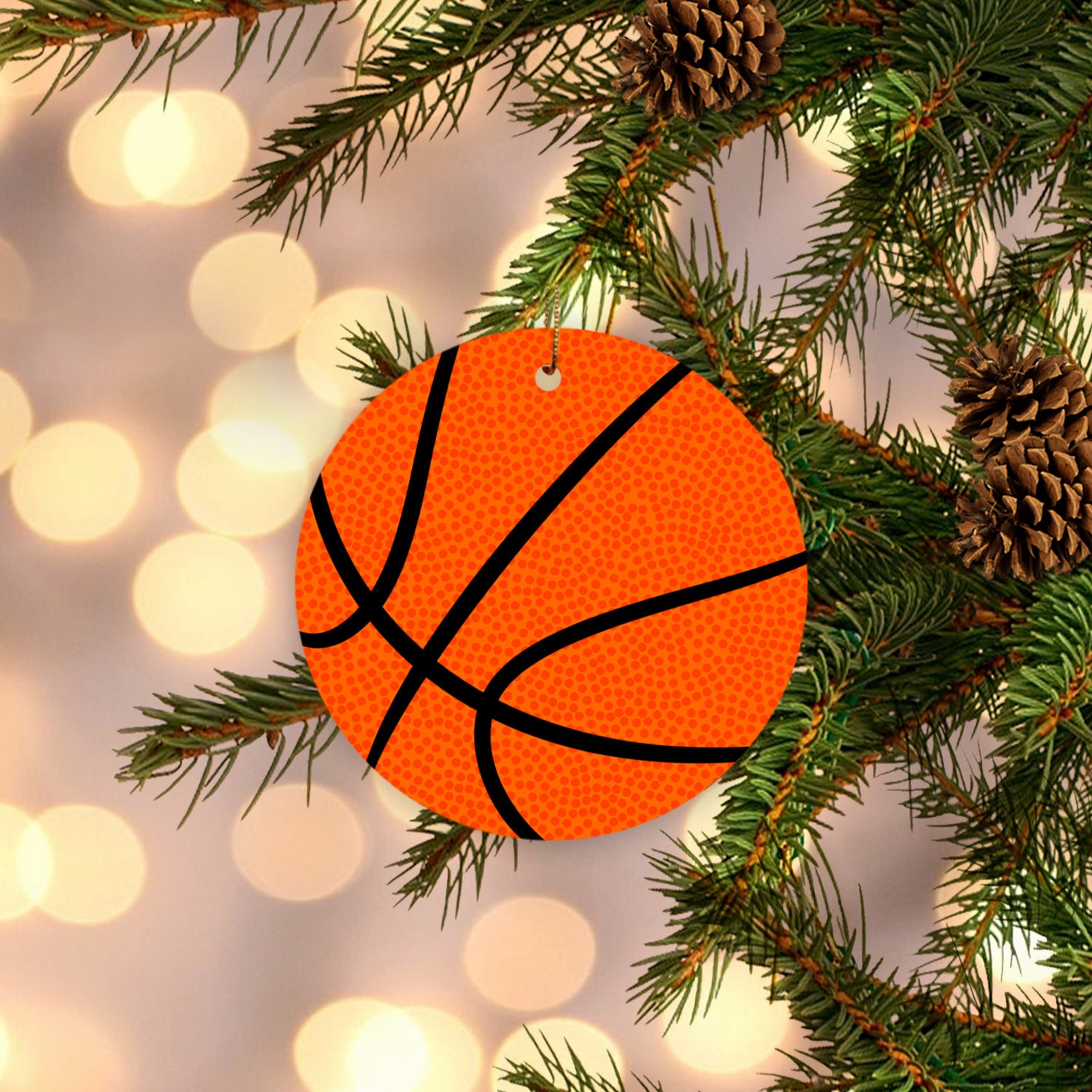 Basketball Ornament Basketball Christmas Ornament Ceramic Etsy