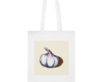 Vector Garlic Tote Bag, Vector Garlic Gift, Vector Garlic Shoulder Bag, Reusable Bags, Birthday Christmas Basket Gag Gift Idea