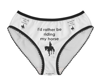 Riding My Horse  Panties,  Riding My Horse Underwear, Briefs, Cotton Briefs, Funny Underwear, Panties For Women