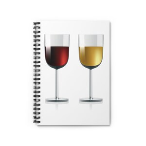 Carnet de verre à vin - Journal de verre à vin - Pages lignées - Idée cadeau - Journal de gratitude - Livre de mémoire - Journal - Cahier à spirale