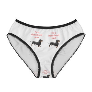 Daschund Mom Panties, Daschund Mom Underwear, Briefs, Cotton Briefs
