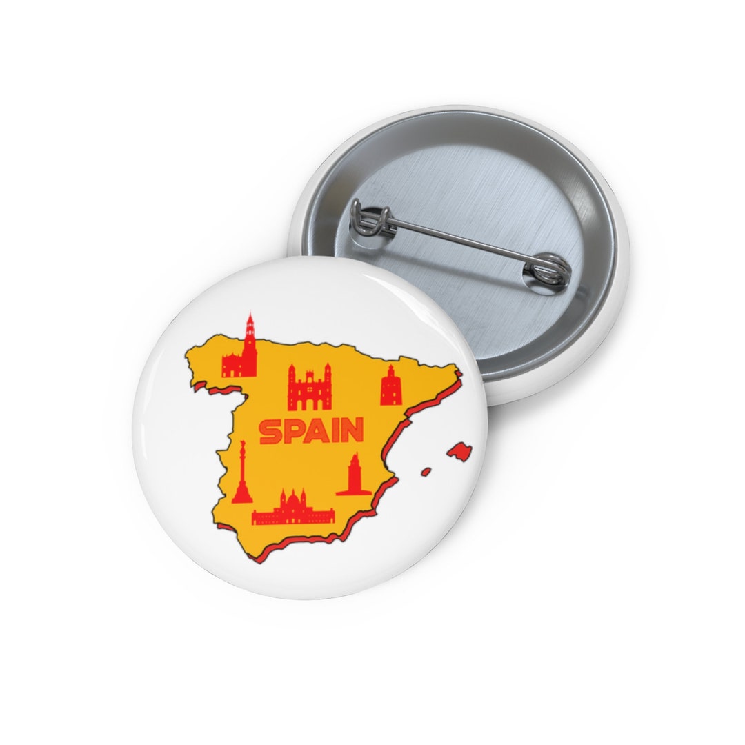Spain Pin, Button, Spain Button Set, Lapel Pin, Hat Pin, Enamel Pins ...