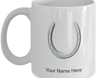 Personalized horseshoe Mug, horseshoe Coffee Cup, horseshoe Gift Idea