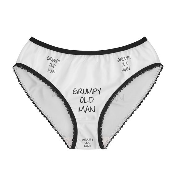 GRUMPY OLD MAN Panties, Cotton Briefs, Funny Underwear, Panties