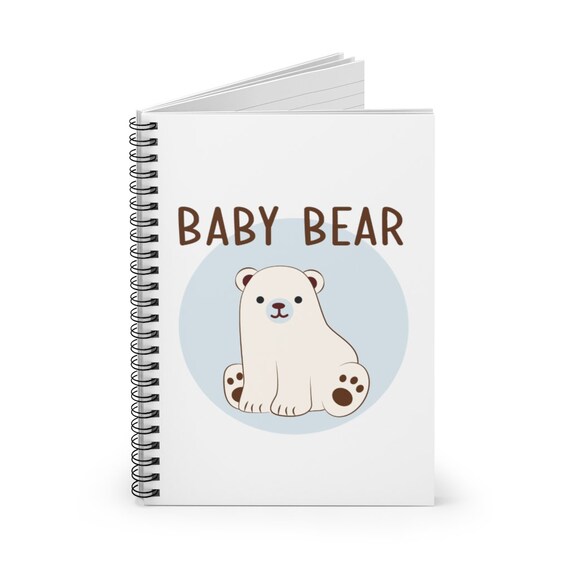 Baby Bear Notebook Baby Bear Journal Ruled Line Pages Etsy