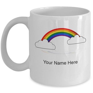 Personalisierte Regenbogen-Tasse, Regenbogen-Kaffeetasse, Regenbogen-Geschenkidee, benutzerdefinierte Regenbogen-Tasse, benutzerdefinierte Regenbogen-Tasse