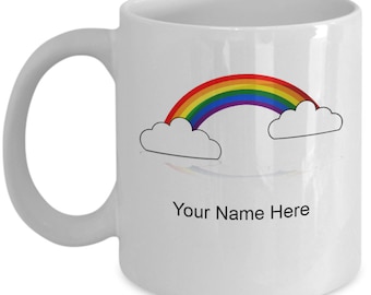 Taza arcoíris personalizada, taza de café arcoíris, idea de regalo arcoíris, taza arcoíris personalizada, taza arcoíris personalizada