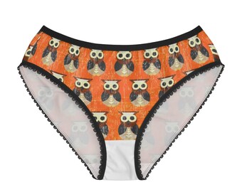 Seamless Pattern With Owls  Panties,  Seamless Pattern With Owls Underwear, Briefs, Cotton Briefs, Funny Underwear, Panties For Women