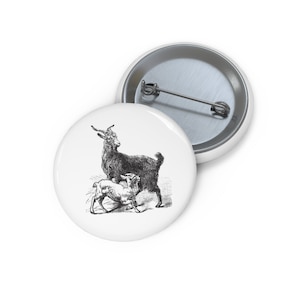 Domestic Goats Pin, Domestic Goats Button, Button Set, Lapel Pin, Hat Pin, Enamel Pins, Lapel Pins, Funny Pin