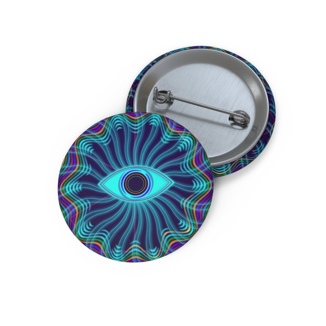Psychedelic Poster Pin, Psychedelic Poster Button, Button Set, Lapel ...