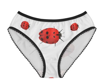 InterestPrint Womens Underwear,Breathable Comfortable Briefs for Women Red Ladybugs