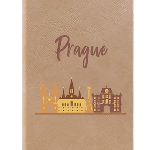 Prag Notizbuch, Prag Journal, Lineal Seiten, Geschenkidee, Dankbarkeit Journal, Erinnerungsbuch, Kunstleder Journal