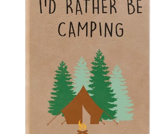 Camping Notebook, Camping Journal, Ruled Line Pages, Gift Idea, Gratitude Journal, Memory Book, Leatherette Journal