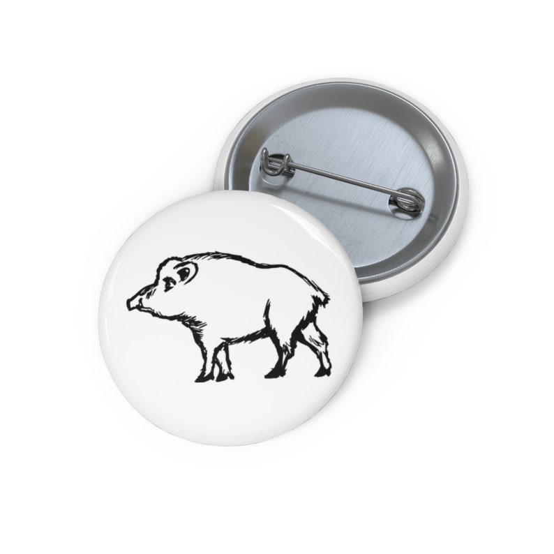 Wild Boar Pin, Wild Boar Button, Button Set, Lapel Pin, Hat Pin, Enamel ...