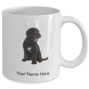 Taza de café personalizada con diseño de perro de agua español para amantes de los perros de agua españoles