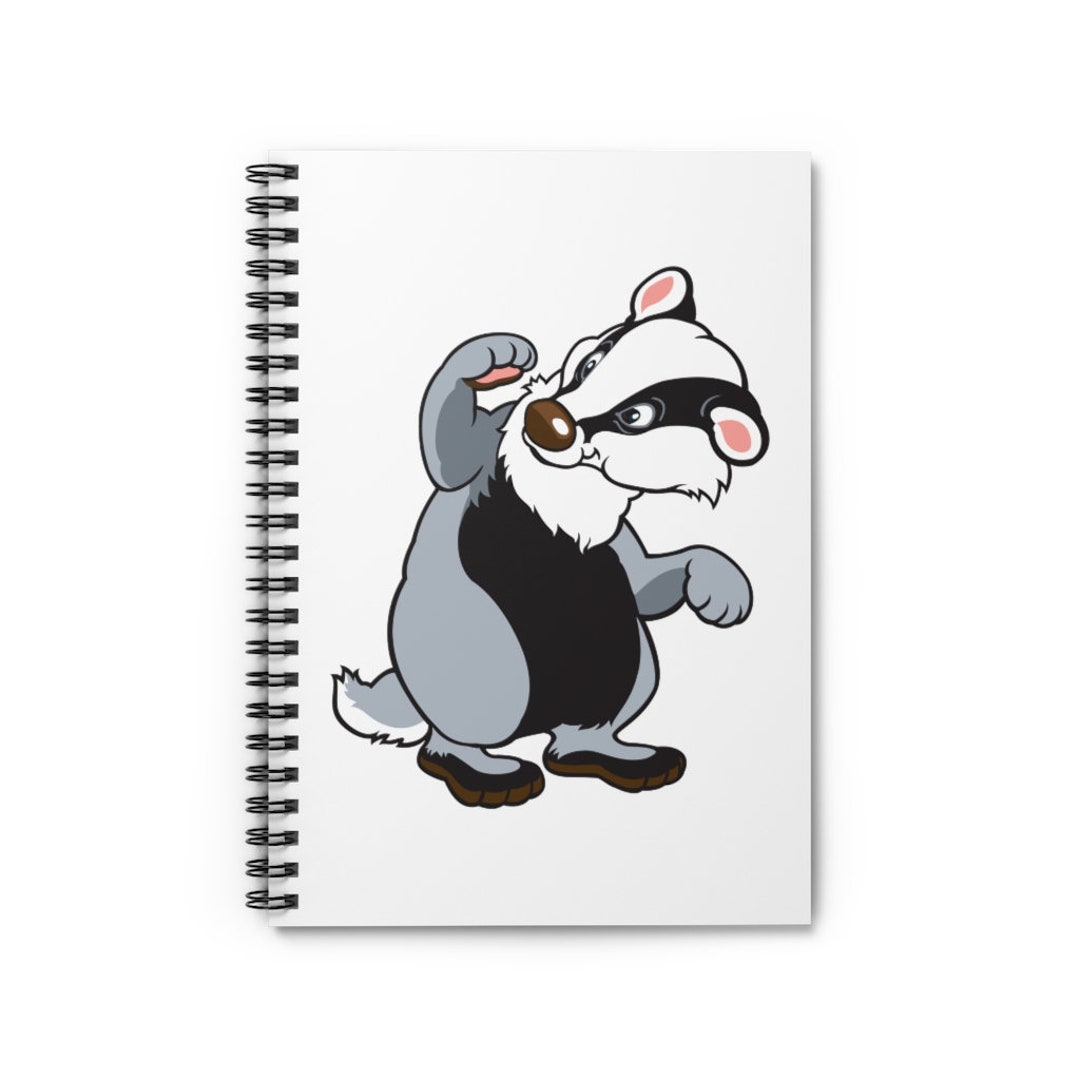 Cartoon Badger Notebook - Cartoon Badger Journal - Ruled Line Pages ...