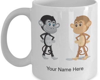 Personalized Monkey Mug, Monkey Coffee Cup, Monkey Gift Idea, Custom Monkey Coffee Cup, Custom Monkey Mug