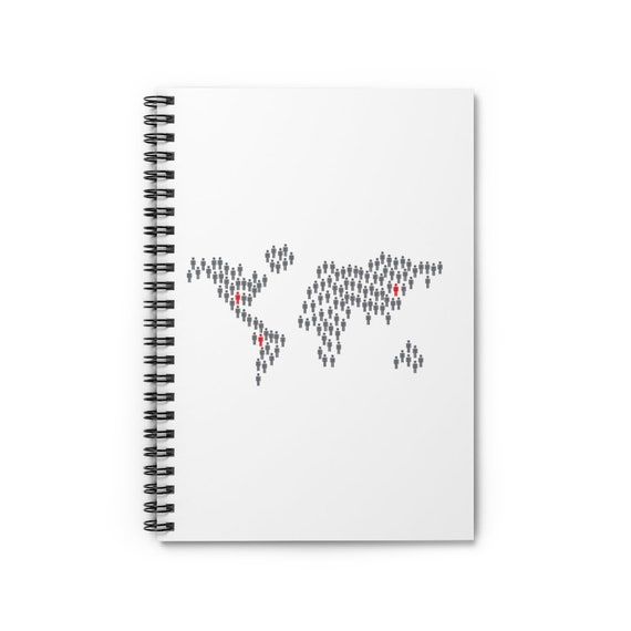 Map With Men Notebook Map With Men Journal Ruled Line Etsy