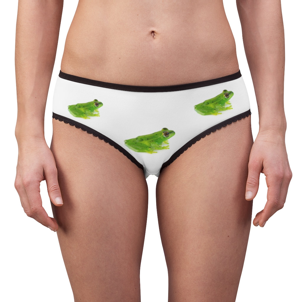 Slip Donna Con Stampa Rana, Morbidi E Traspiranti, 95% Poliestere 5% Spandex, A Copertura Totale, Cuciture Piatte, Confezione - 5