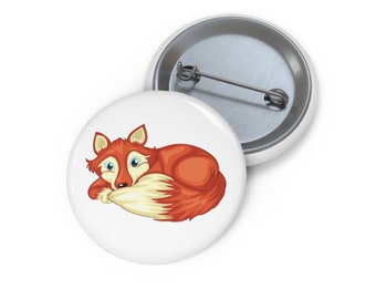 Fox Pin, Fox Button, Button Set, Lapel Pin, Hat Pin, Enamel Pins, Lapel Pins, Funny Pin