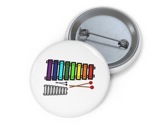 Xylophone Pin, Xylophone Button, Button Set, Lapel Pin, Hat Pin, Enamel Pins, Lapel Pins, Funny Pin