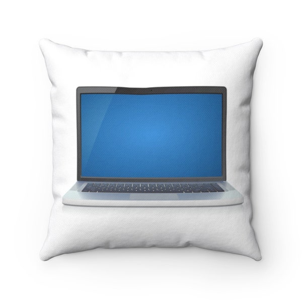 Laptop Pillow - Laptop Throw Pillow - Custom Throw Pillow - Pillow Cover - Gift Idea - Room Decor