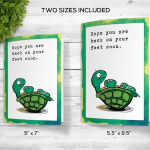Tarjeta de recuperación pronto, Tarjeta de recuperación divertida, Tarjeta de recuperación imprimible, Tarjeta de recuperación descargable, Nota de sentirse mejor, Tarjeta de recuperación de tortuga