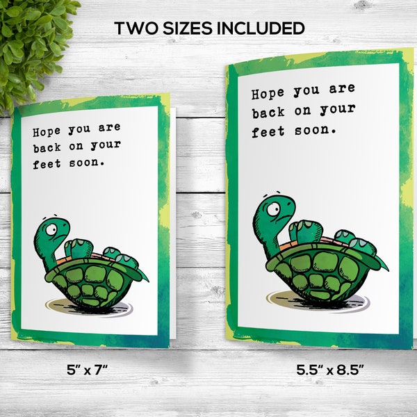 Get Well Soon Card, Funny Get Well Card, Printable Get Well Card, Downloadable Get Well Card, Feel Better Note, Turtle Get Well Card