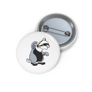 Badger Cartoon Pin, Badger Button, Button Set, Lapel Pin, Hat Pin, Enamel Pins, Lapel Pins, Funny Pin