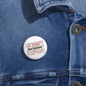 Web Developer Pin, Web Developer Button, Button Set, Lapel Pin, Hat Pin, Enamel Pins, Lapel Pins, Funny Pin image 2
