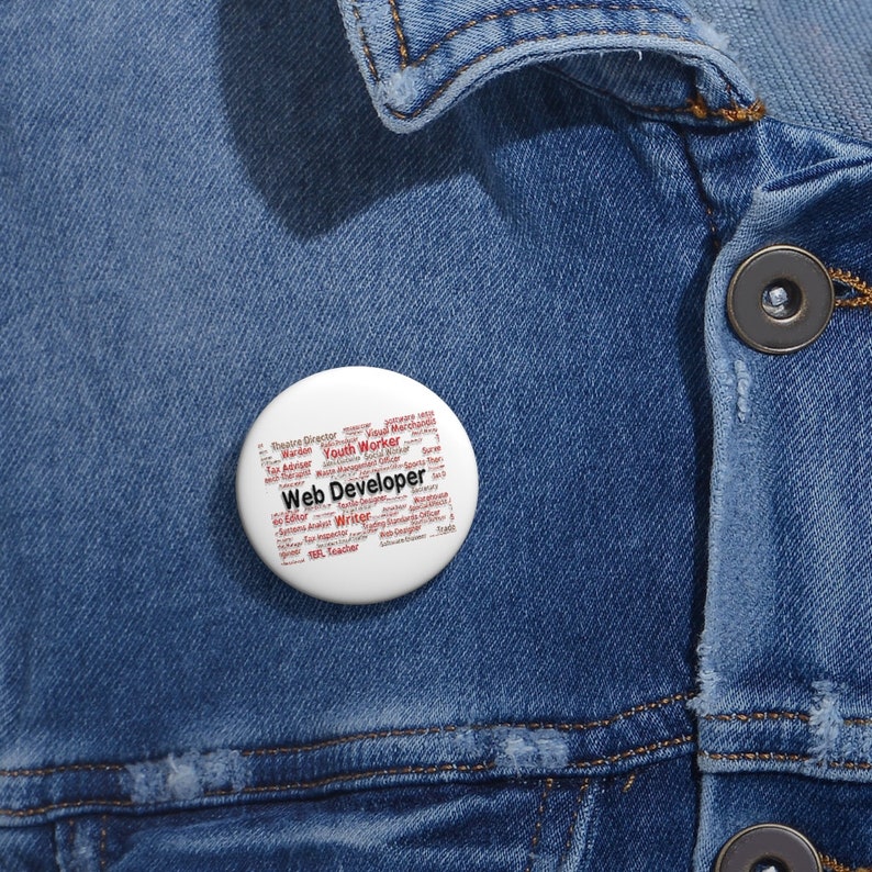 Web Developer Pin, Web Developer Button, Button Set, Lapel Pin, Hat Pin, Enamel Pins, Lapel Pins, Funny Pin image 2